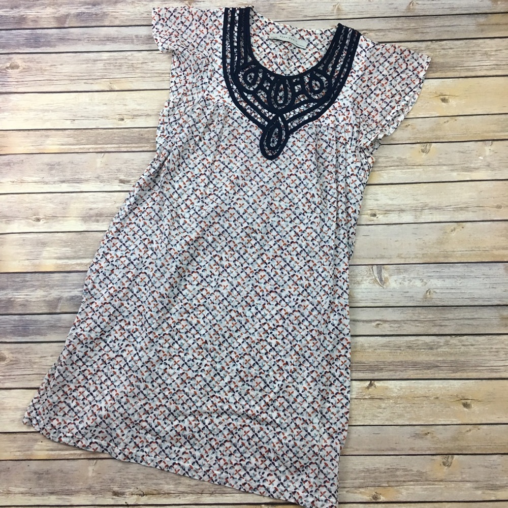 Zara Flutter Sleeve, Multi Color Cotton Dress - image 1